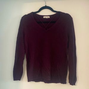 Purple sweater with unique neckline